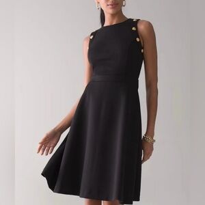 WHBM Luxe Stretch Button Detail Fit
& Flare Dress Size 2